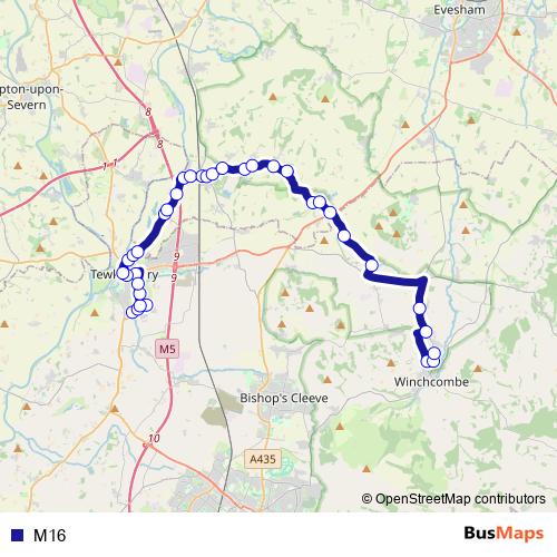M16 bus Line Map