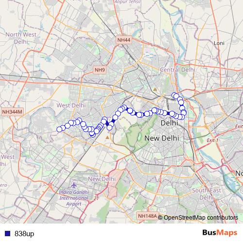 838up bus Line Map