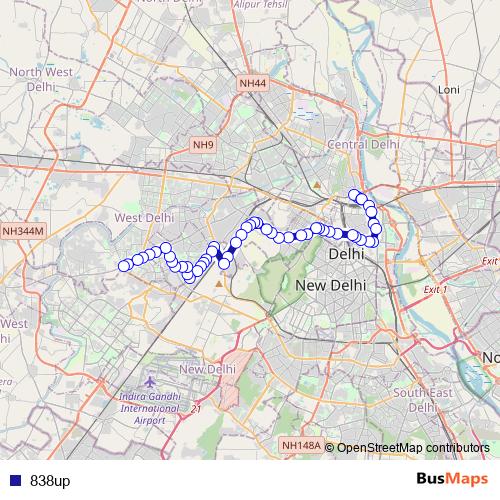 838up bus Line Map