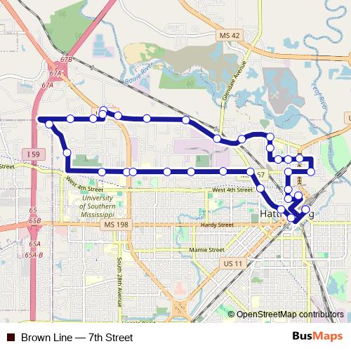 Brown Line bus Line Map