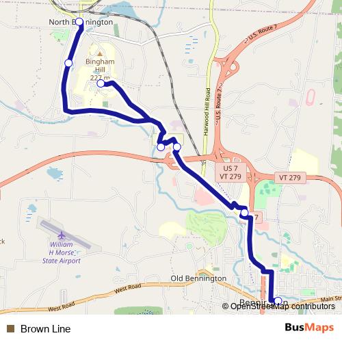 Brown Line bus Line Map