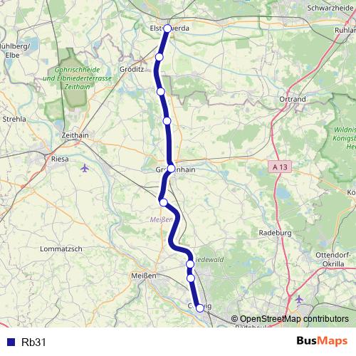 Rb31 bus Line Map