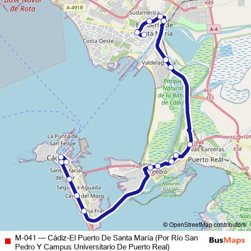 M-041 bus Line Map
