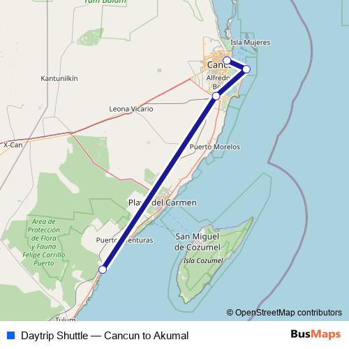 Daytrip Shuttle bus Line Map