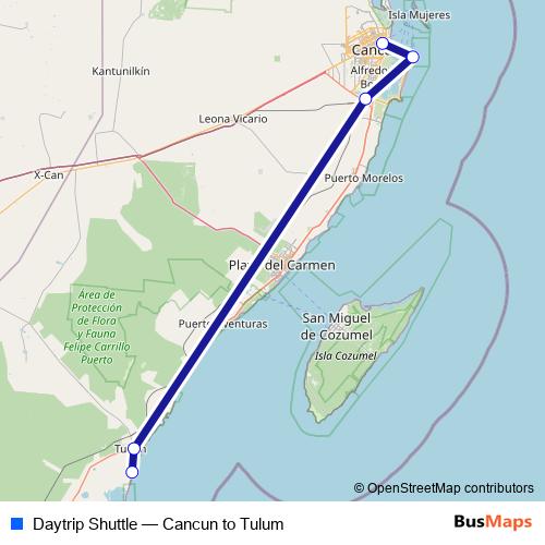 Daytrip Shuttle bus Line Map