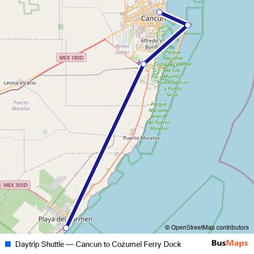Daytrip Shuttle bus Line Map