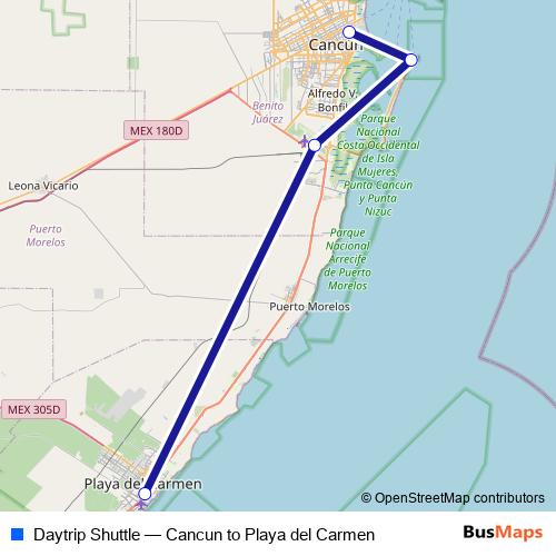 Daytrip Shuttle bus Line Map