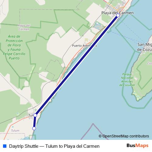 Daytrip Shuttle bus Line Map