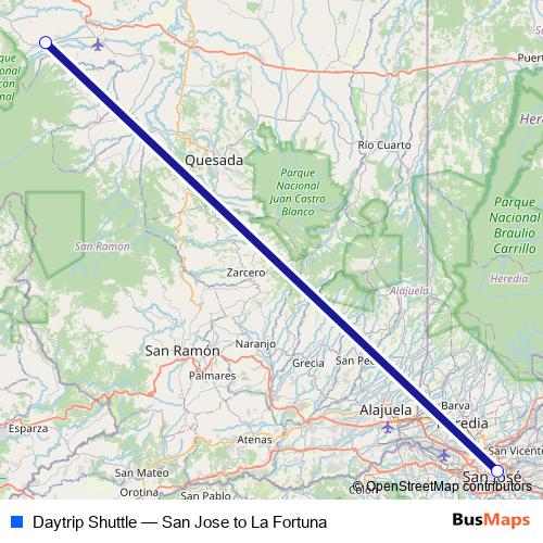 Daytrip Shuttle bus Line Map