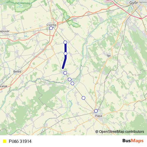 Pótló 31914 bus Line Map