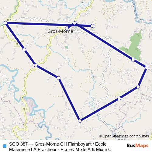 SCO 387 bus Line Map