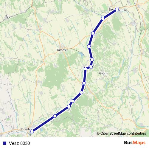 Vesz 8030 rail Line Map