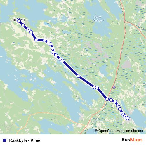 Rääkkylä - Kitee bus Line Map