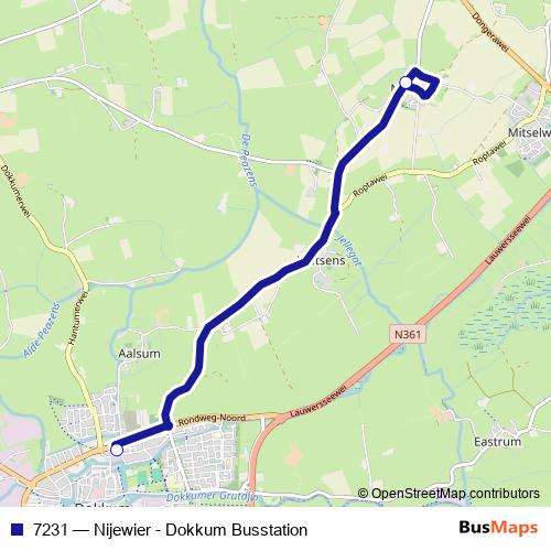 7231 bus Line Map