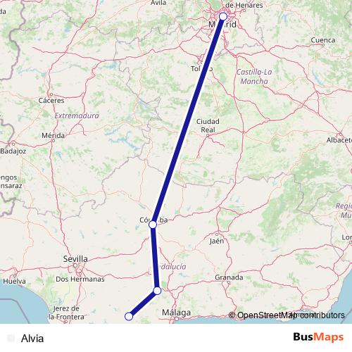 Alvia rail Line Map