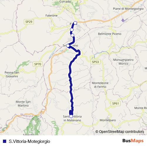 S.Vittoria-Motegiorgio bus Line Map