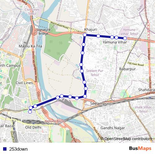 253down bus Line Map