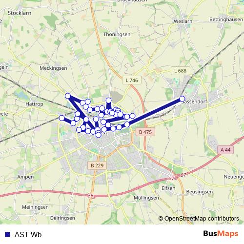 AST Wb bus Line Map