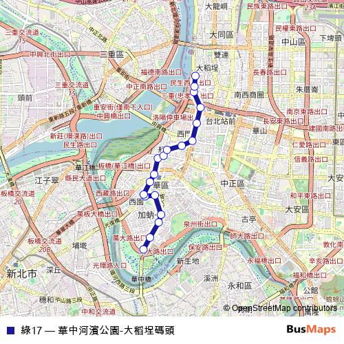 綠17 bus Line Map