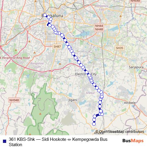 361 KBS-Shk bus Line Map