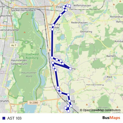 AST 103 bus Line Map