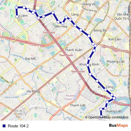 Route 104 2 bus Line Map