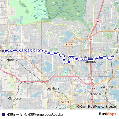 436n bus Line Map