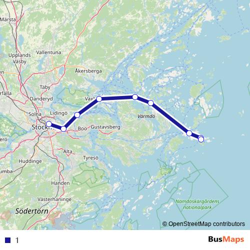 1 ferry Line Map
