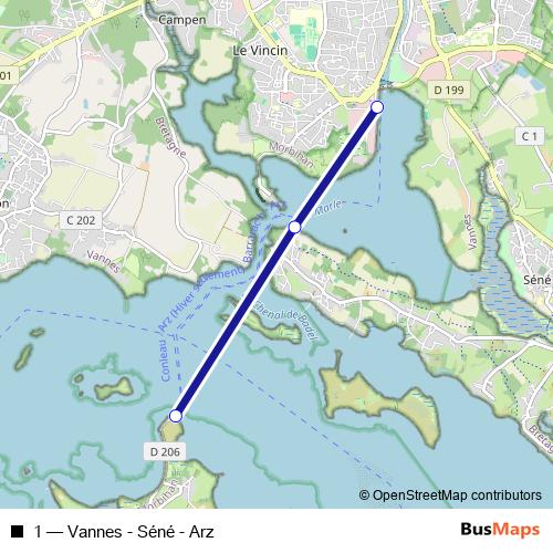 1 ferry Line Map
