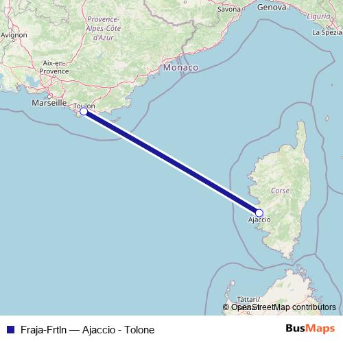 Fraja-Frtln ferry Line Map