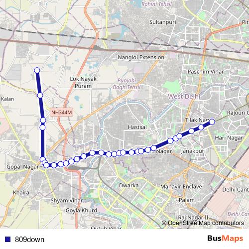 809down bus Line Map