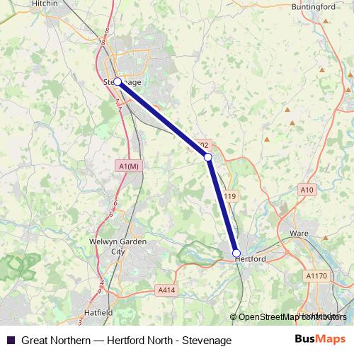 Great Northern rail Line Map