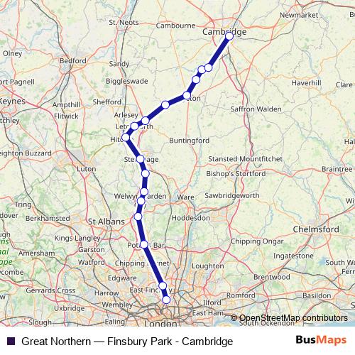 Great Northern rail Line Map