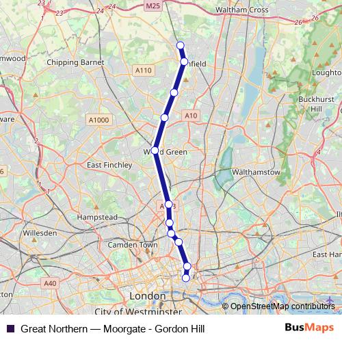 Great Northern rail Line Map