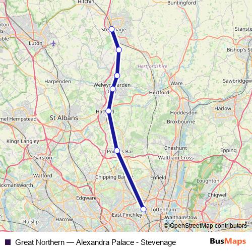 Great Northern rail Line Map