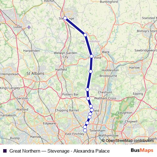 Great Northern rail Line Map