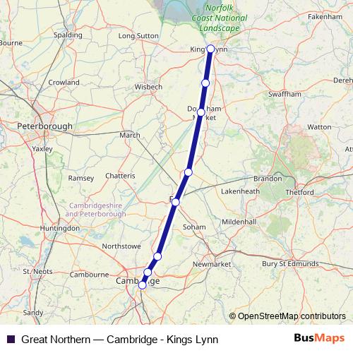 Great Northern rail Line Map