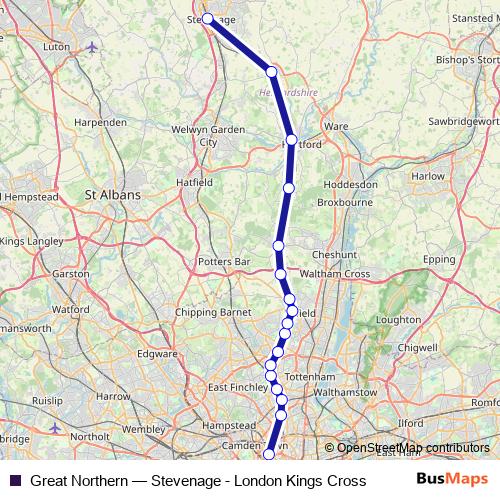 Great Northern rail Line Map
