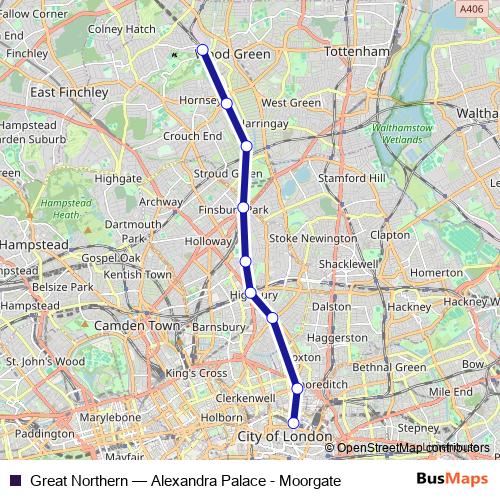 Great Northern rail Line Map