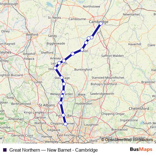 Great Northern rail Line Map