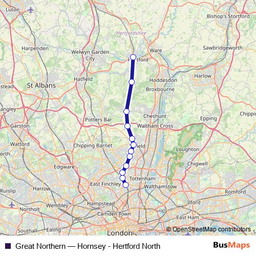Great Northern rail Line Map
