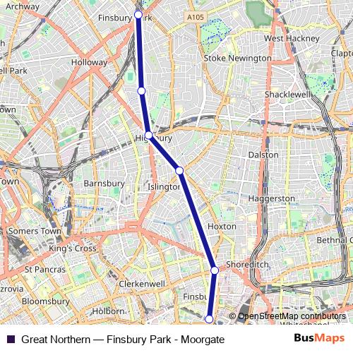 Great Northern rail Line Map