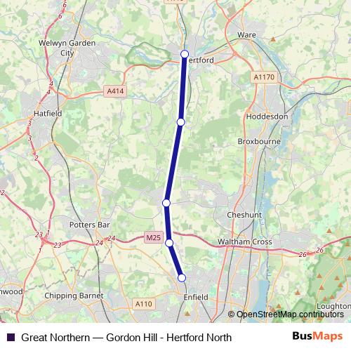 Great Northern rail Line Map