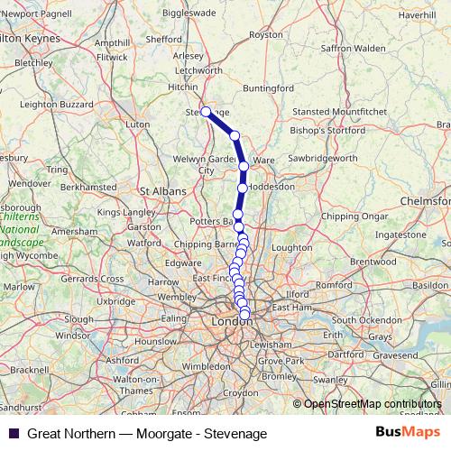 Great Northern rail Line Map
