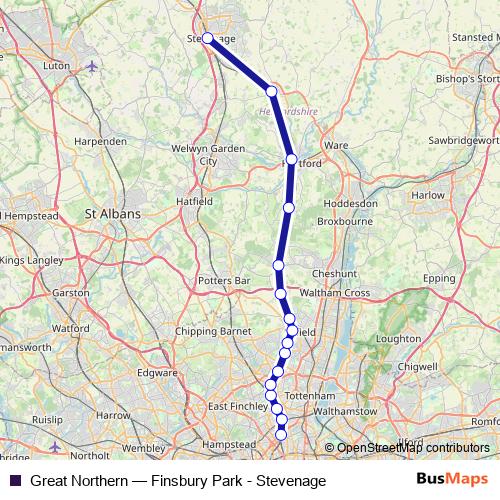Great Northern rail Line Map