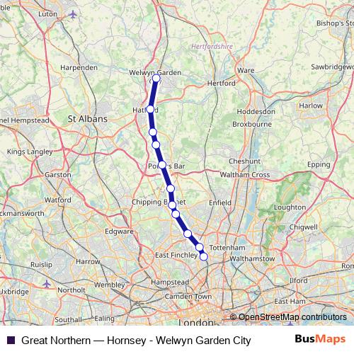 Great Northern rail Line Map
