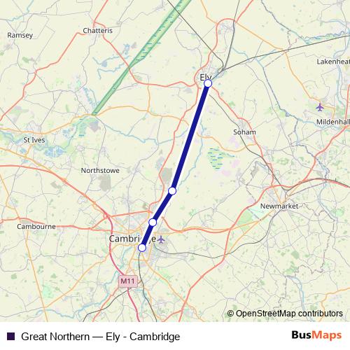 Great Northern rail Line Map