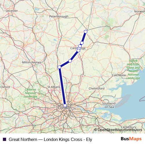 Great Northern rail Line Map