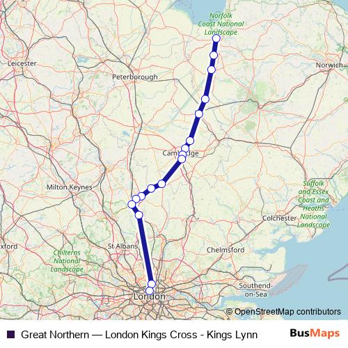 Great Northern rail Line Map