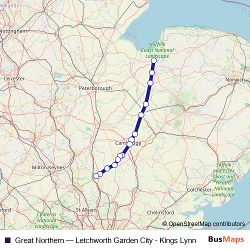 Great Northern rail Line Map